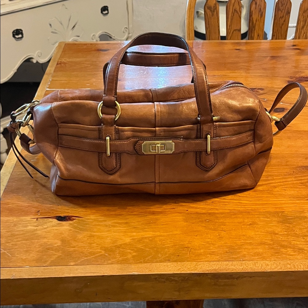 Brown Leather Coach Bag